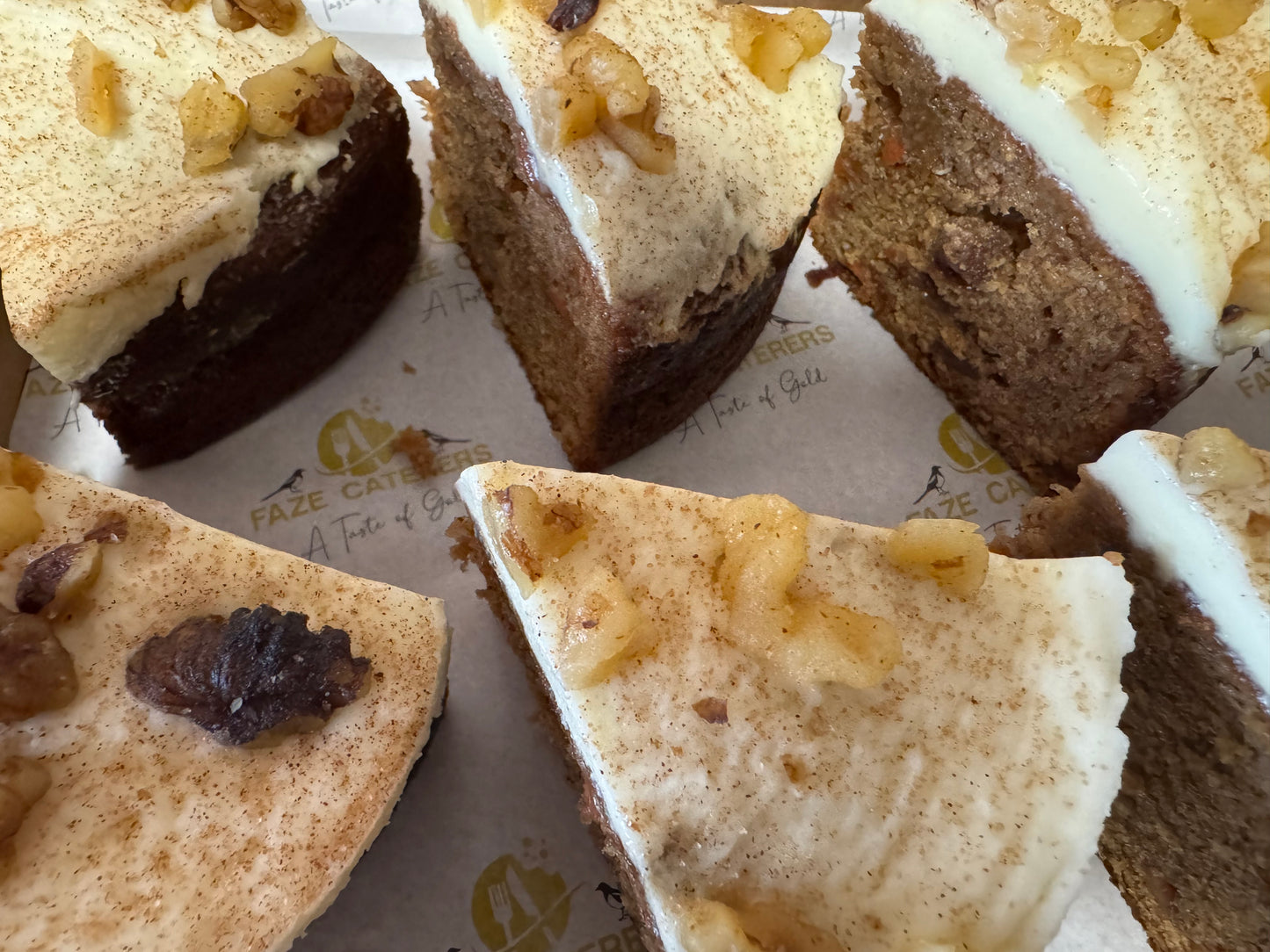 Carrot Cake Topped With Walnuts (6 x Slices) **CONTAINS NUTS**