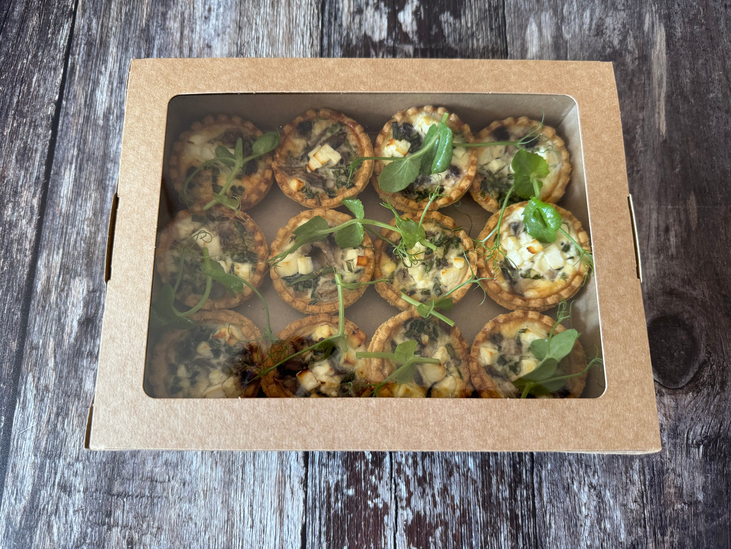 Mushroom, Tarragon & Feta Cheese Mini Quiches