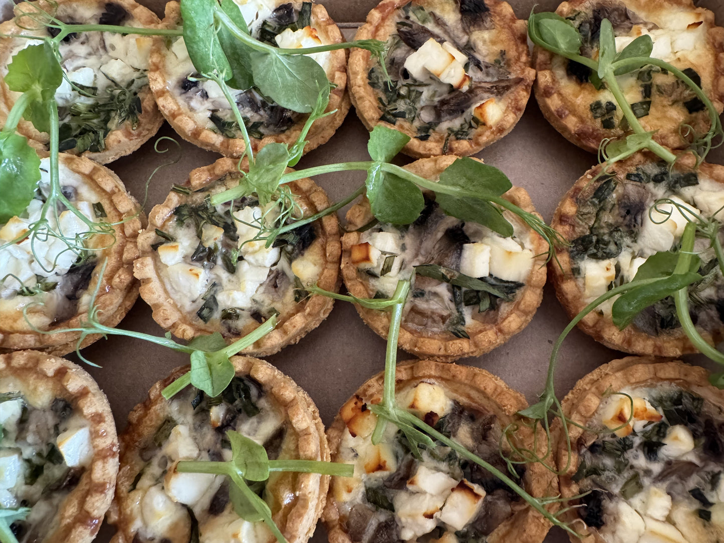 Mushroom, Tarragon & Feta Cheese Mini Quiches