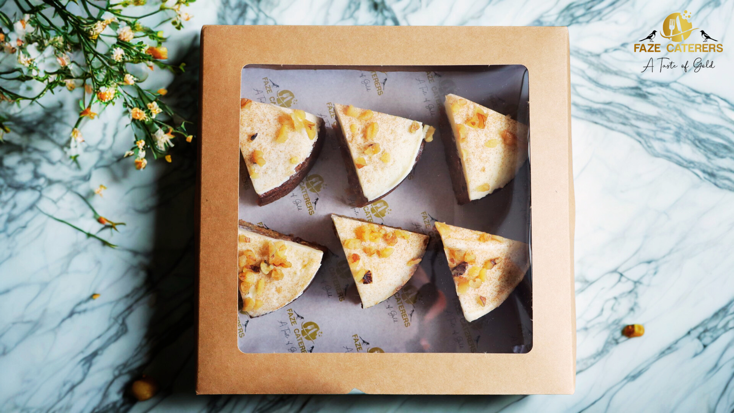 Carrot Cake Topped With Walnuts (6 x Slices) **CONTAINS NUTS**