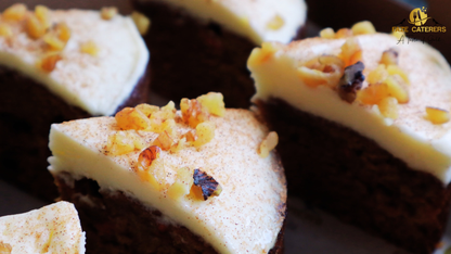 Carrot Cake Topped With Walnuts (6 x Slices) **CONTAINS NUTS**