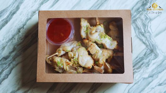 Honey, Lime & Ginger Chicken Skewers,  with Sweet Chilli Dip