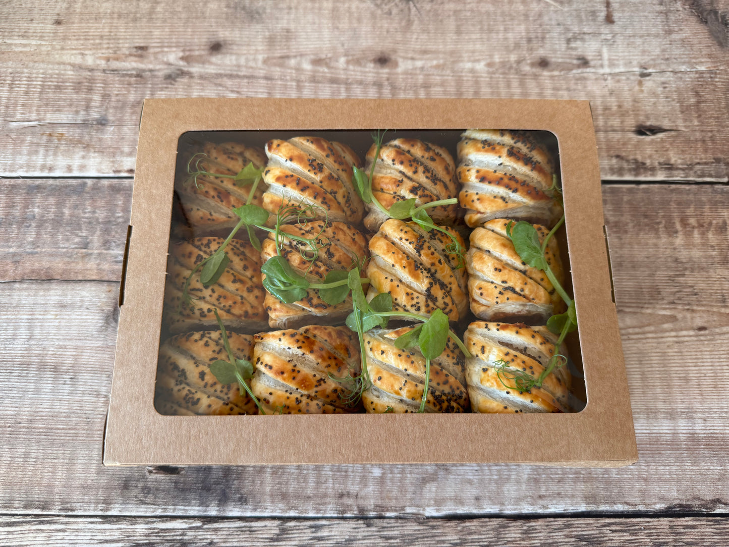 Glazed Sausage Rolls With Poppy Seeds